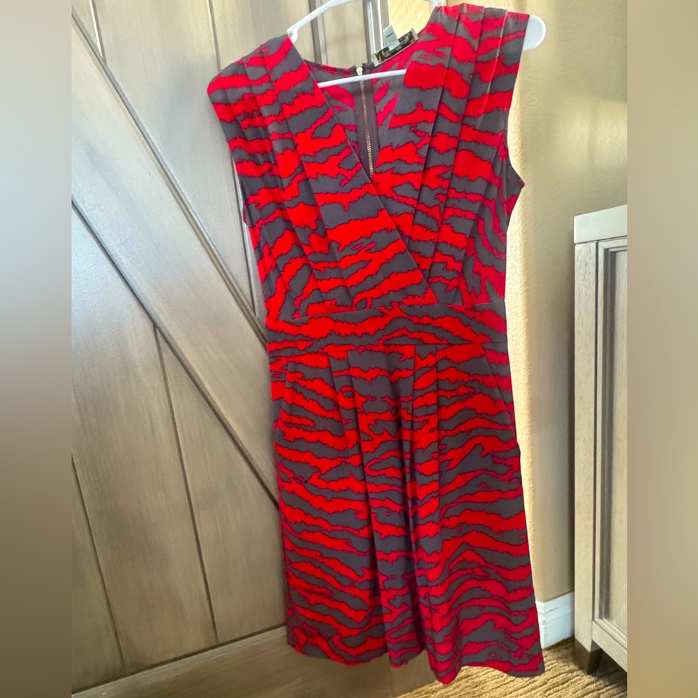 Beth Bowley Red & Black Print Dress – Size 4
